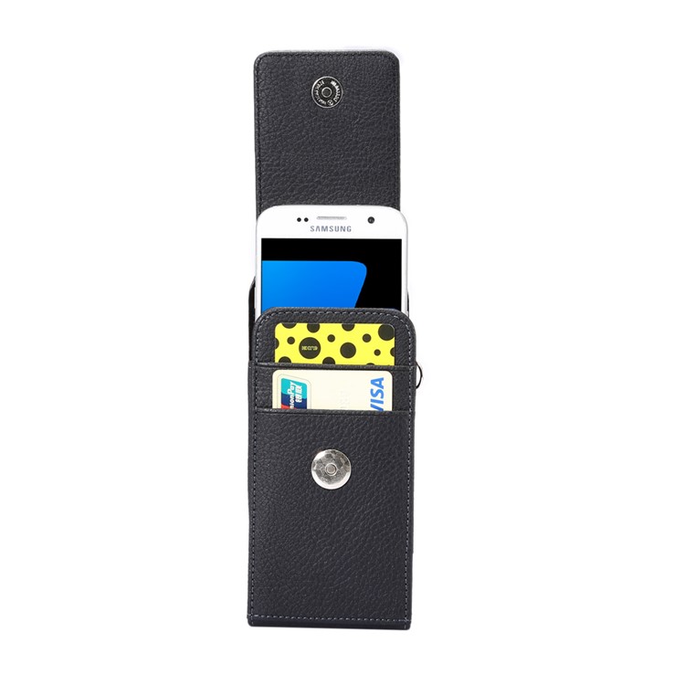 Vertikale Kartenhalterholster-Beutelkasten Mit Drehendem Gürtelclip Für Iphone X / 8 Samsung S9 S8 / Huawei P9 Usw.. , Größe: 150 X 73 X 18 Mm - Schwarz-3