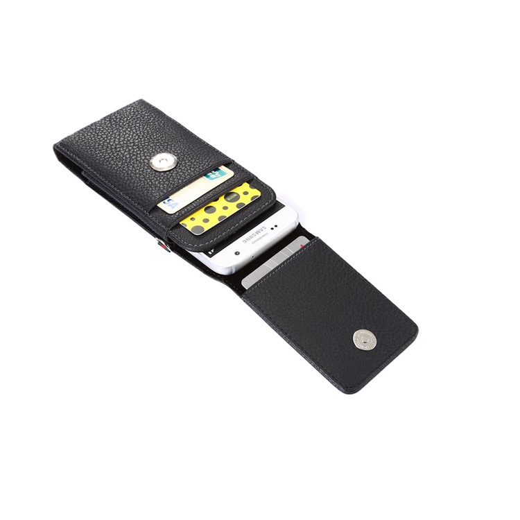 Vertikale Kartenhalterholster-Beutelkasten Mit Drehendem Gürtelclip Für Iphone X / 8 Samsung S9 S8 / Huawei P9 Usw.. , Größe: 150 X 73 X 18 Mm - Schwarz-4