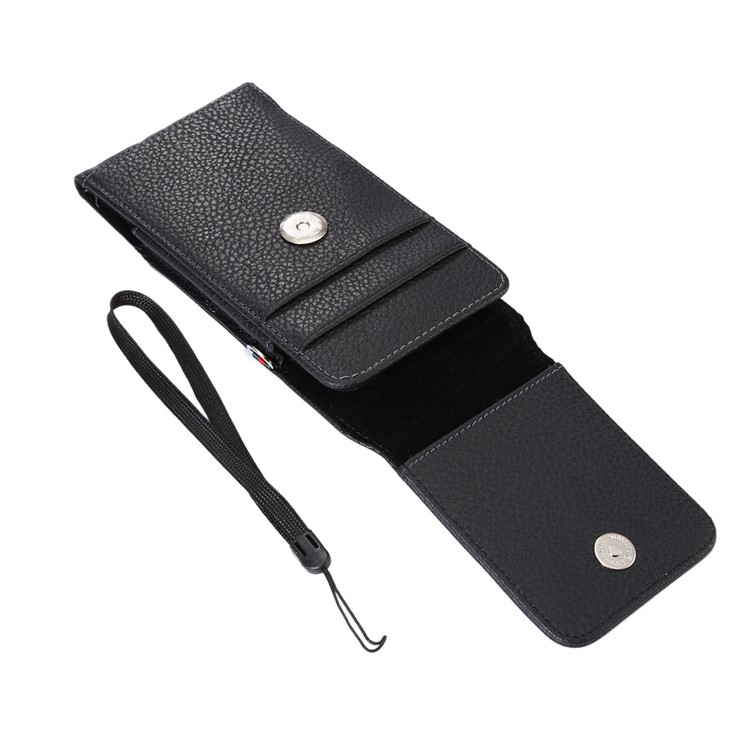 Cinto De Couro Litchi Cinto Estojo Estojo Vertical Para Samsung S7 Borda, Tamanho: 16 X 7.8 X 1.8cm - Preto-5