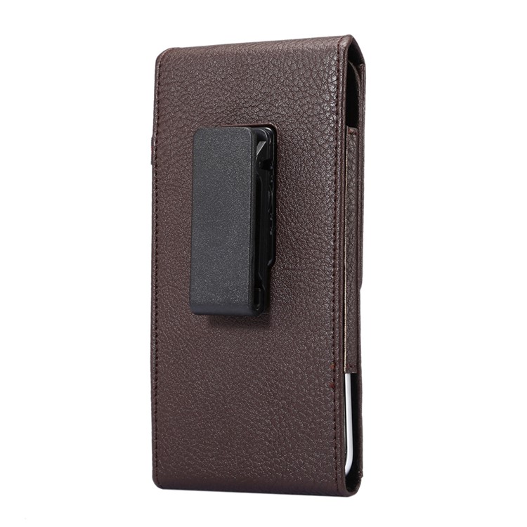 Litchi Grain Leather Belt Clip Vertical Holster with Strap for Samsung S7 Edge, Size: 16 x 7.8 x 1.8cm - Brown-2