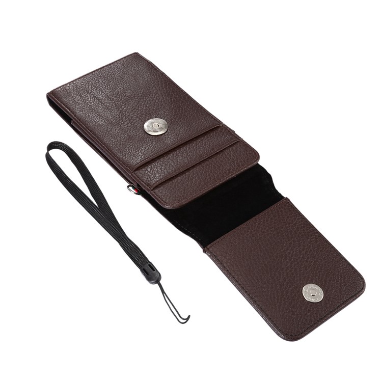 Litchi Grain Leather Belt Clip Vertical Holster with Strap for Samsung S7 Edge, Size: 16 x 7.8 x 1.8cm - Brown-5