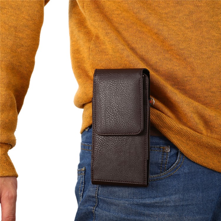 Litchi Grain Leather Belt Clip Vertical Holster with Strap for Samsung S7 Edge, Size: 16 x 7.8 x 1.8cm - Brown-8