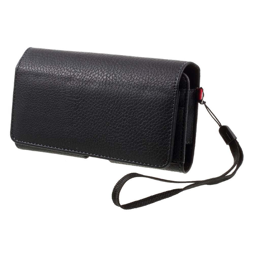 Litchi Leather Holster Cover Dual-layer Coin/Card Slots Pouch for iPhone 8 Plus / Samsung S9+, Size: 160 x 83 x 10mm