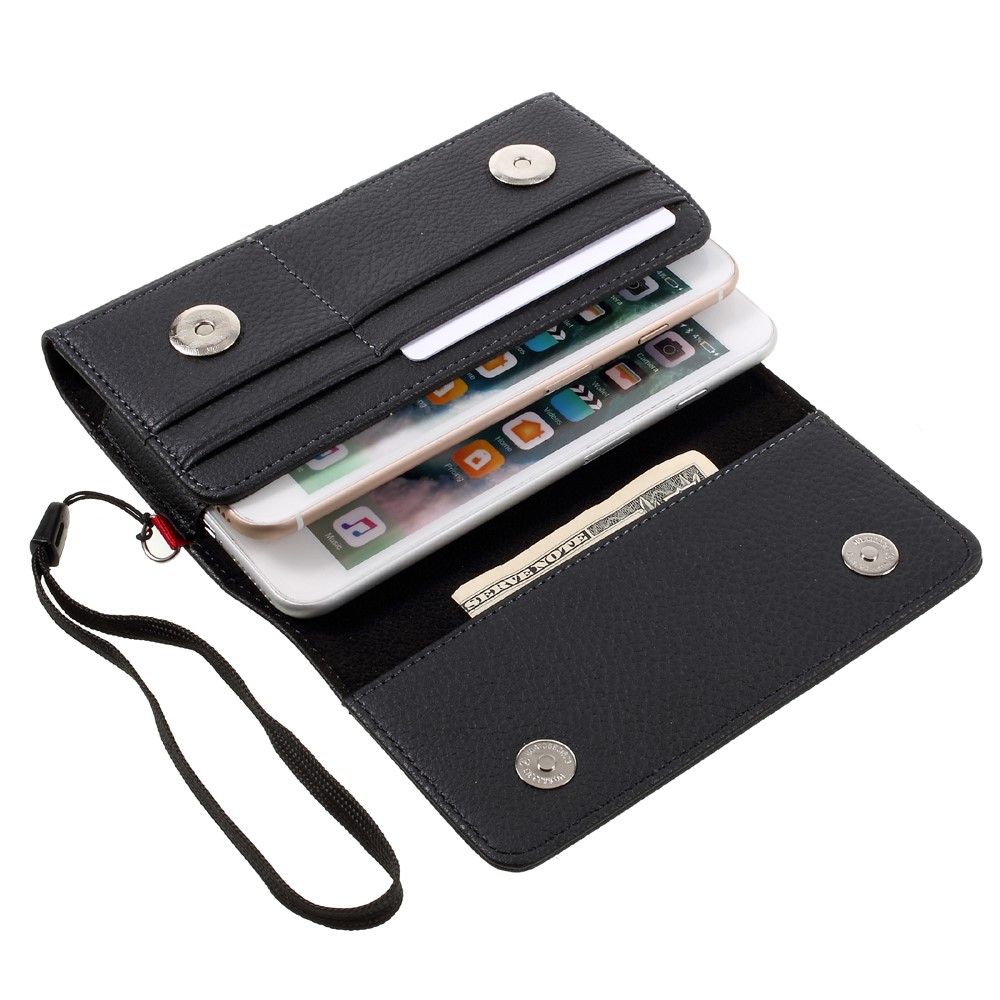 Cobertura De Coldre De Couro Litchi Malha De Dupla Camada / Slot De Cartão Para Iphone 8 Plus / Samsung S9 +, Tamanho: 160 X 83 X 10mm-7