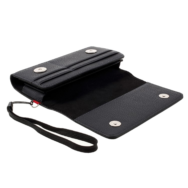 Bolsa De Ranuras De Cuero / Doble Moneda De Doble Capa De La Caja De La Pistolera De Cuero Del Grano De Litchi Para Iphone X / 8 / Samsung S9 S8, Tamaño: 147 X 73 X 10 Mm-7
