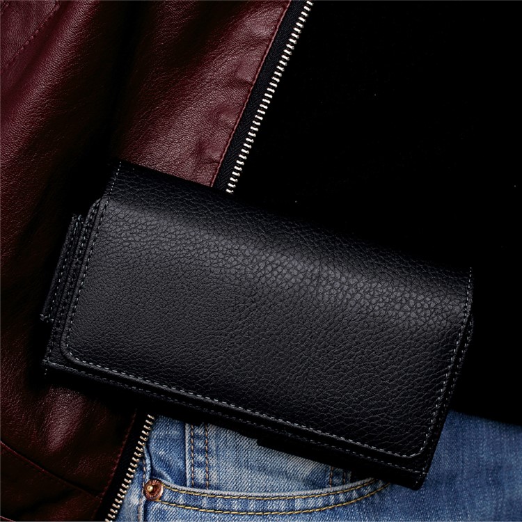Bolsa De Ranuras De Cuero / Doble Moneda De Doble Capa De La Caja De La Pistolera De Cuero Del Grano De Litchi Para Iphone X / 8 / Samsung S9 S8, Tamaño: 147 X 73 X 10 Mm-8