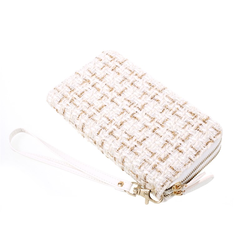 PU Leather Wallet Pouch Handbag for iPhone 7 Plus, Size: 162 x 82mm - Stitched Pattern / White-3