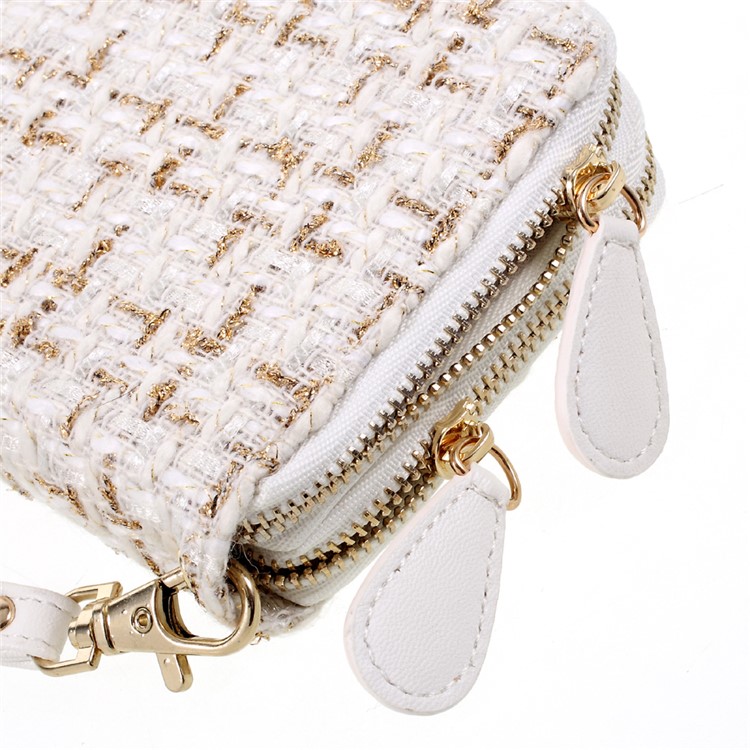 PU Leather Wallet Pouch Handbag for iPhone 7 Plus, Size: 162 x 82mm - Stitched Pattern / White-6