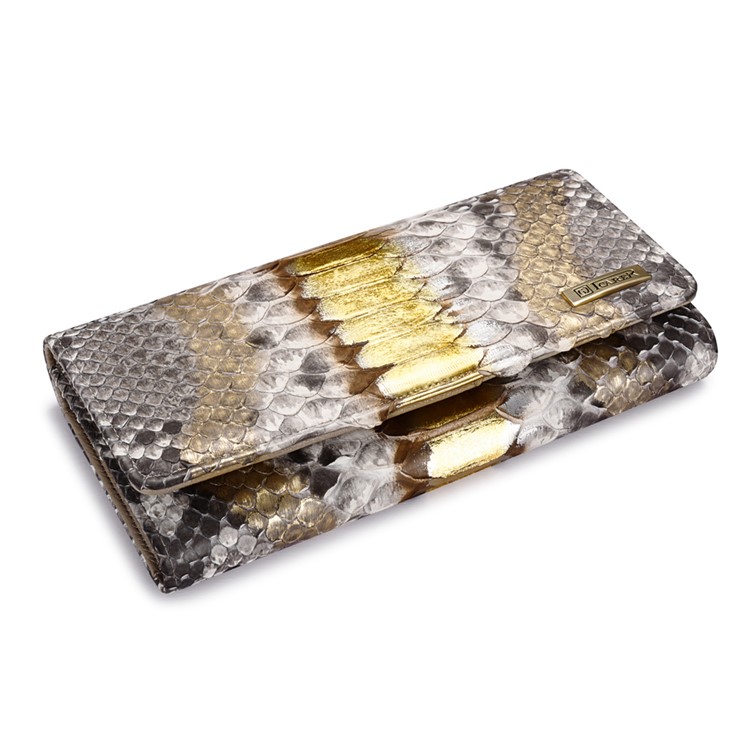 ICARER Universal Python Leather Wallet for iPhone 7 Plus etc., Inner Size: 175 x 80 x 25mm - Gold-6