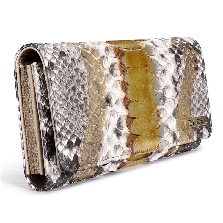 ICARER Universal Python Leather Wallet for iPhone 7 Plus etc., Inner Size: 175 x 80 x 25mm - Gold-8
