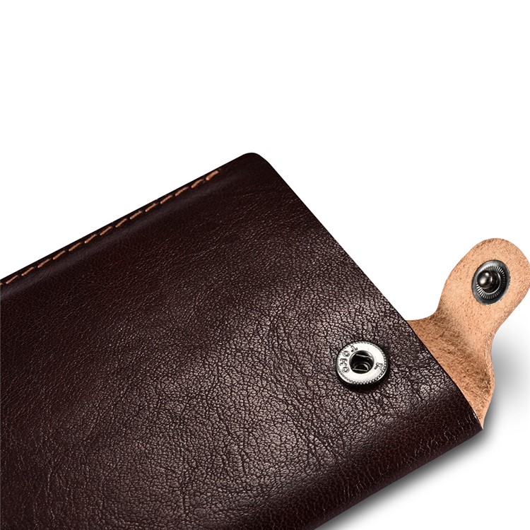 ICARER 5.5 inch Universal Retro Vegetable Tanned Leather Sleeve for iPhone 7 Plus etc, Size: 15.5 x 8.1 x 0.5cm - Coffee-7