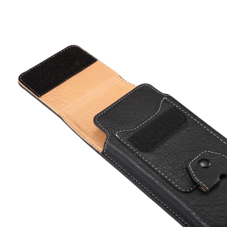 Elephant Texture Vertical Leather Holster Card Slot Mobile Case with Carabiner, Inner Size: 14x7.5x1cm - Black-8