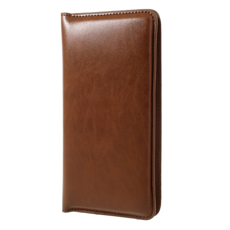 JDK Universal Leather Case Wallet Cover for iPhone 8 Plus/7 Plus / Samsung Galaxy A7 (2017), Inner Size: 168 x 80mm - Brown-1