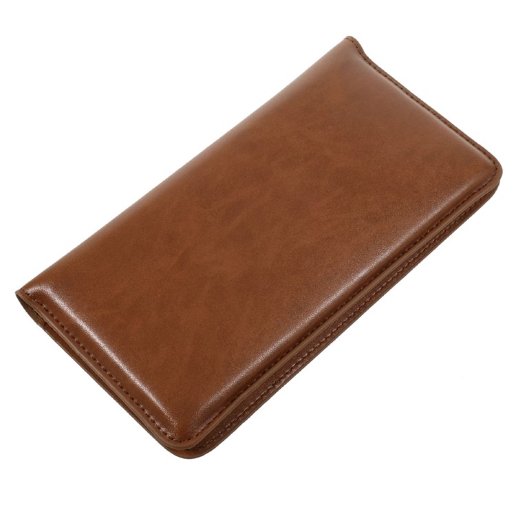 JDK Universal Leather Case Wallet Cover for iPhone 8 Plus/7 Plus / Samsung Galaxy A7 (2017), Inner Size: 168 x 80mm - Brown-3