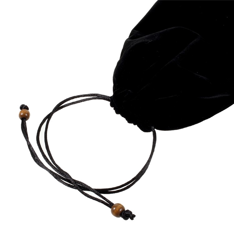 Universal Cotton Flannel Pouch Bag with Drawstring for 7-8 inch Phones and Tablets, Size: 22x16cm - Black-3