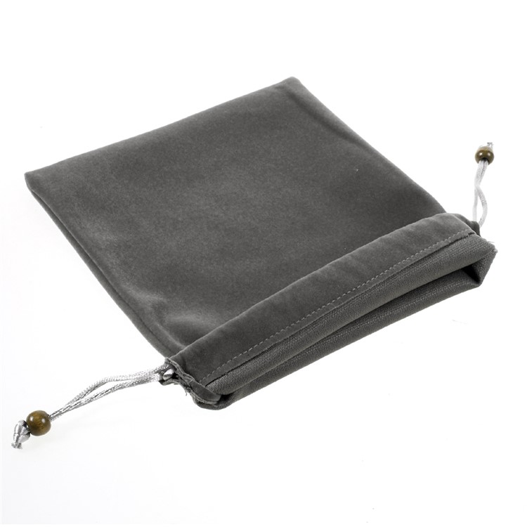 Universal Cotton Flannel Drawstring Bag for 7-8 inch Phones and Tablets, Size: 22x16cm - Grey-2