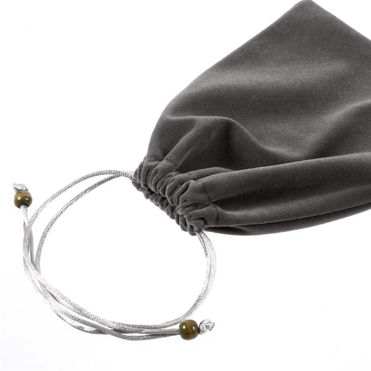 Universal Cotton Flannel Drawstring Bag for 7-8 inch Phones and Tablets, Size: 22x16cm - Grey-3
