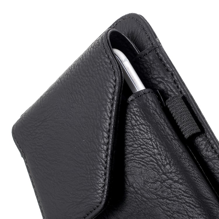 Universal Leather Holster Pouch Waist Bag for iPhone 7 Plus/6s Plus/6 Plus Etc - Black-6