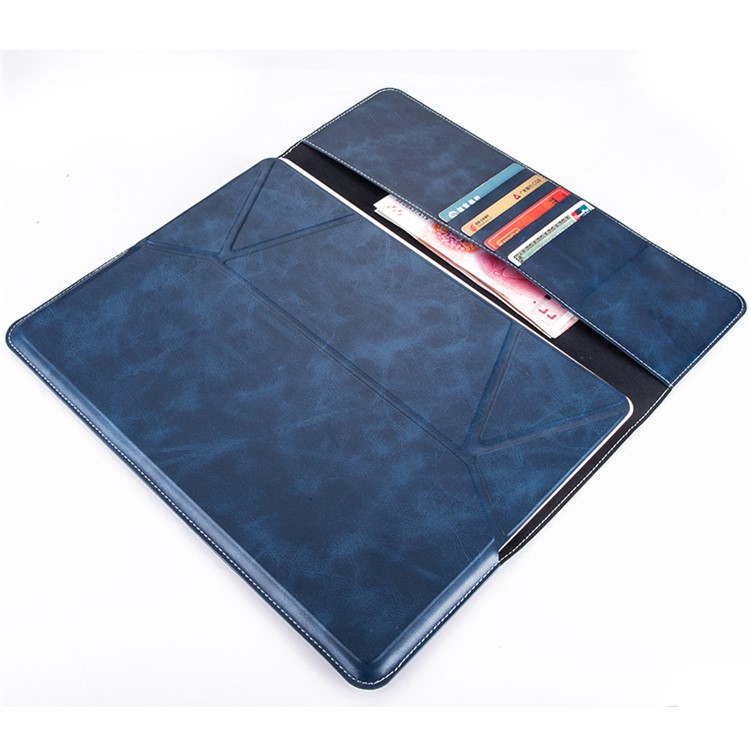 Crazy Horse Texture Origami Stand Leather Wallet Cover for ipad pro 9.7 - Blue-2