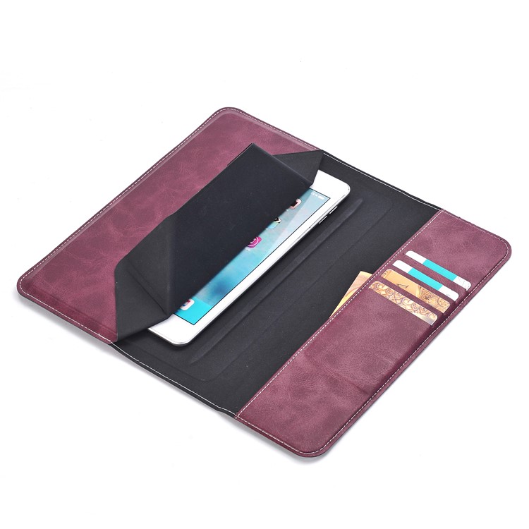 Origami Stand Leather Pouch Bag Crazy Horse Texture for ipad pro 9.7 - Purple-3