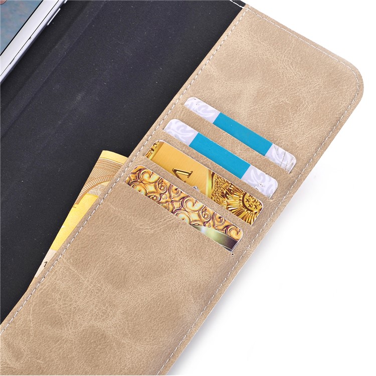 Origami Stand Wallet Universal Leather Cover for iPad Pro 12.9 Inch Etc - Khaki-3