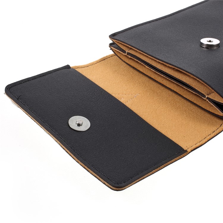 Universal Woman Leather Pouch Case with Shoulder Strap for iPhone 7 Plus/Samsung Galaxy S8 Plus, Size: 172 x 105mm - Black-9