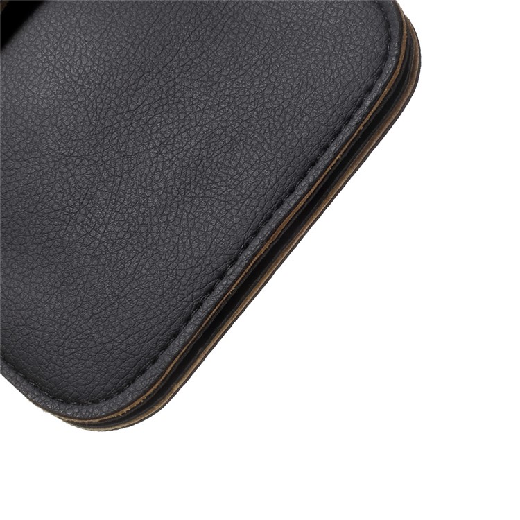 Universal Leather Pouch with Shoulder Strap for iPhone 7 Plus / Huawei P10, Size: 19 x 12cm - Black-10