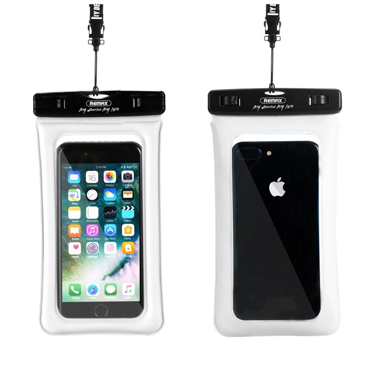 REMAX 20M Universal Waterproof Bag Diving Pouch for iPhone Huawei Samsung Etc - White-1