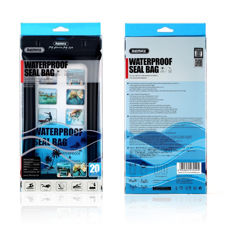 REMAX Universal Waterproof Bag 20M Diving Pouch for iPhone Huawei Samsung Etc - Rose-4