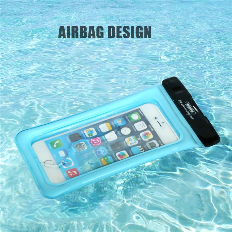REMAX Universal Neck Strap 20M Waterproof Bag Diving Pouch for iPhone Huawei Samsung Etc - Blue-1