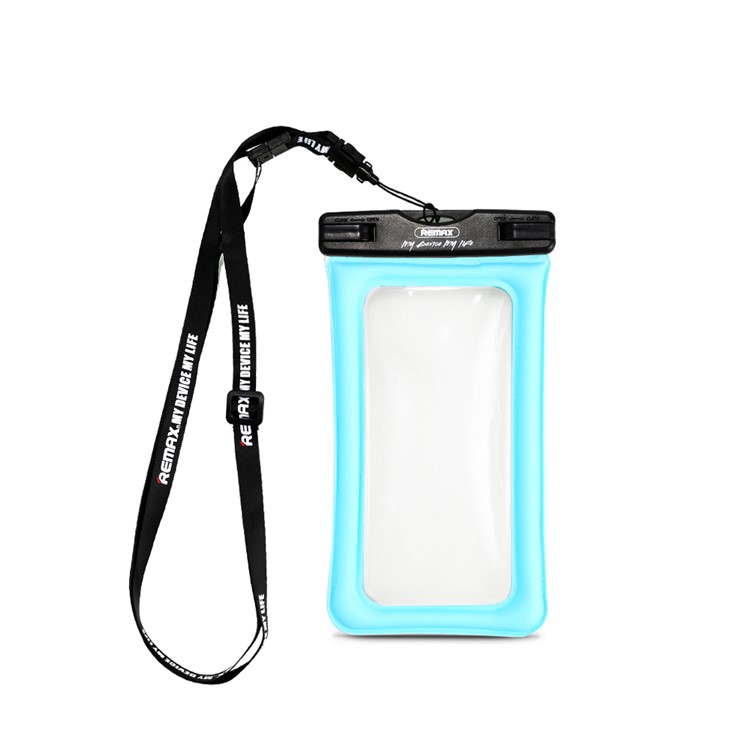 REMAX Universal Neck Strap 20M Waterproof Bag Diving Pouch for iPhone Huawei Samsung Etc - Blue-3