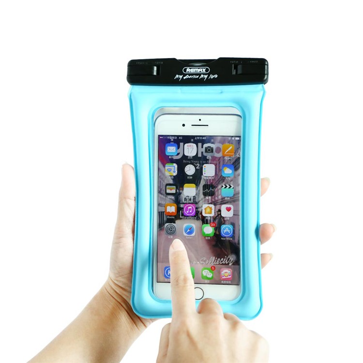 REMAX Universal Neck Strap 20M Waterproof Bag Diving Pouch for iPhone Huawei Samsung Etc - Blue-8