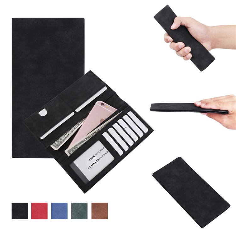 Universal PU Leather Pouch Wallet Case for iPhone 8 Plus/7 Plus, Huawei P10 Plus, Inner Size: 18.5 x 8cm - Black-1