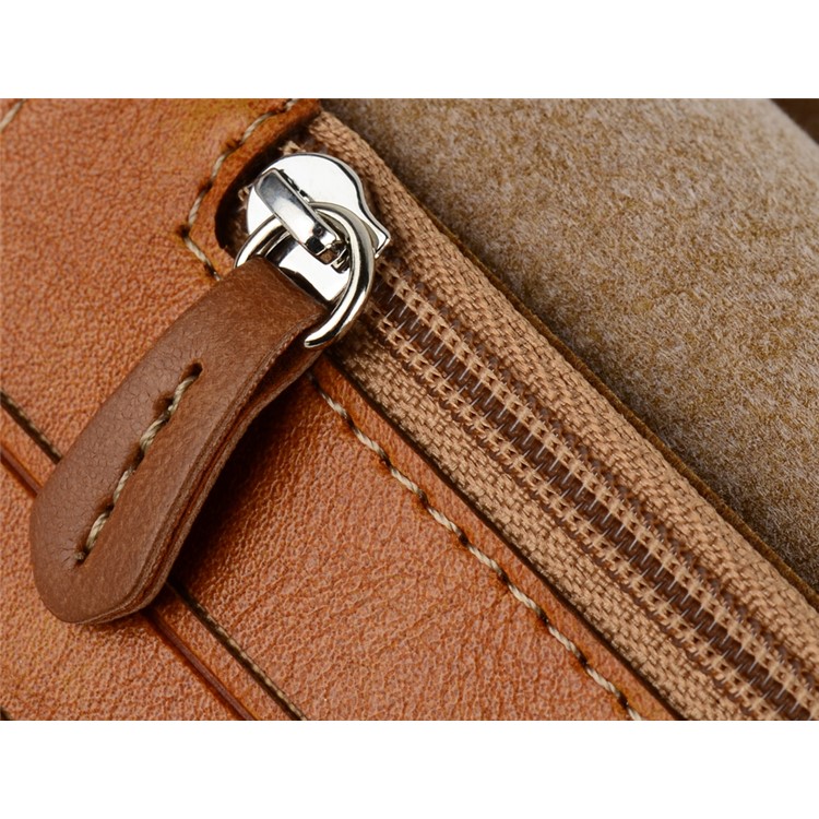 WUW P18 Light Luxury All-match Leather Wallet Case for iPhone 7 Plus / Samsung S8 Etc, Size: 165 x 8mm - Brown-12