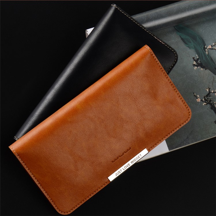 WUW P18 Light Luxury All-match Leather Wallet Case for iPhone 7 Plus / Samsung S8 Etc, Size: 165 x 8mm - Brown-15
