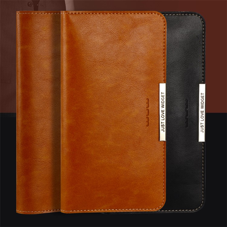 WUW P18 Light Luxury All-match Leather Wallet Case for iPhone 7 Plus / Samsung S8 Etc, Size: 165 x 8mm - Brown-2