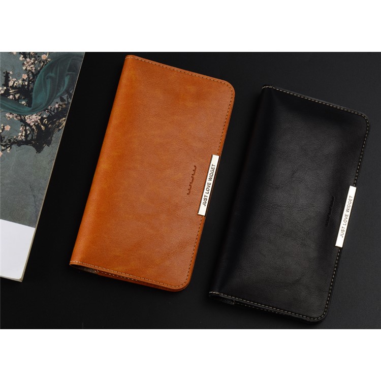 WUW P18 Light Luxury All-match Leather Wallet Case for iPhone 7 Plus / Samsung S8 Etc, Size: 165 x 8mm - Brown-6