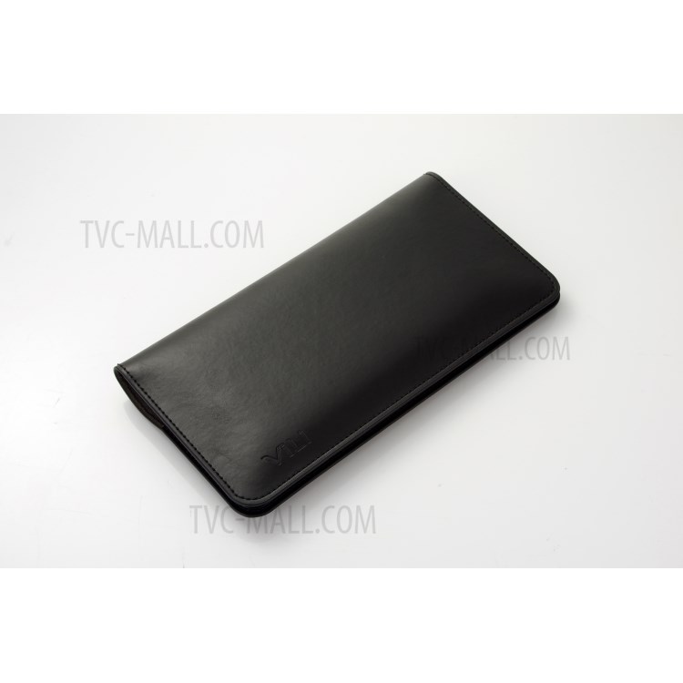 VILI Universal Wallet Purse Leather Cover for iPhone 7 Plus / Samsung Galaxy S8 Etc - Black-5