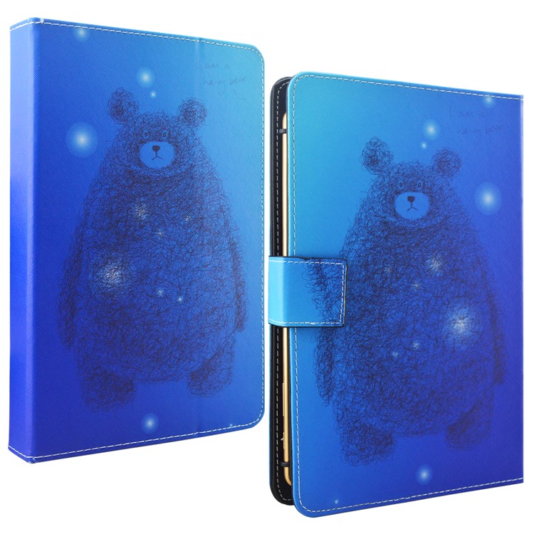 Universal Wallet Stand Leather Case for Samsung Galaxy Tab 3 7.0 Etc, Size: 195 x 125mm - Blue Background Bear-1