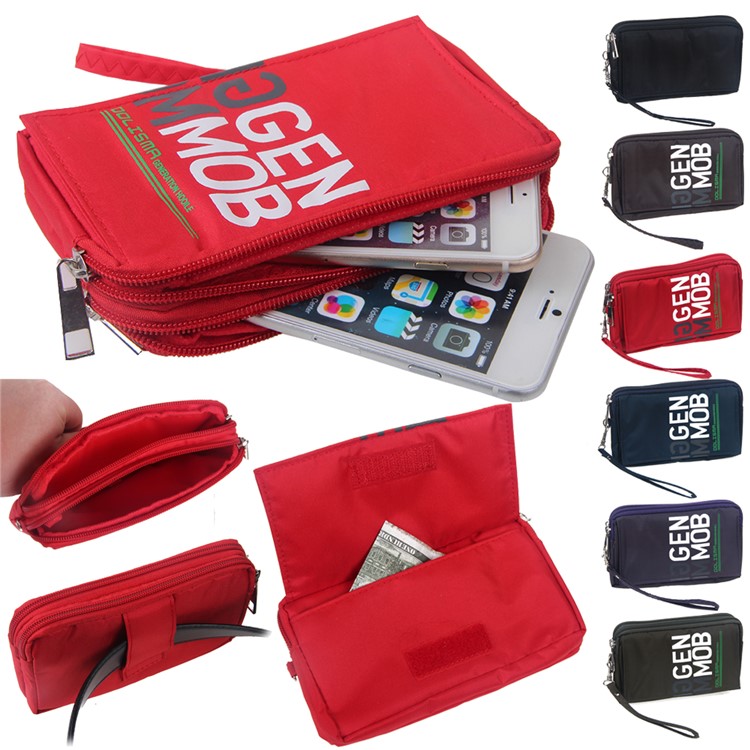 Universal Zipper Pouch Bag for iPhone 6s Plus/Samsung Galaxy S7 edge etc, Size: 15.5 x 9 x 1cm - Red-1