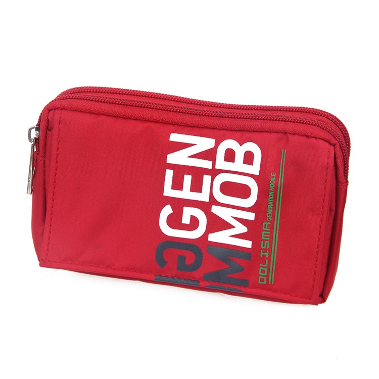 Universal Zipper Pouch Bag for iPhone 6s Plus/Samsung Galaxy S7 edge etc, Size: 15.5 x 9 x 1cm - Red-2