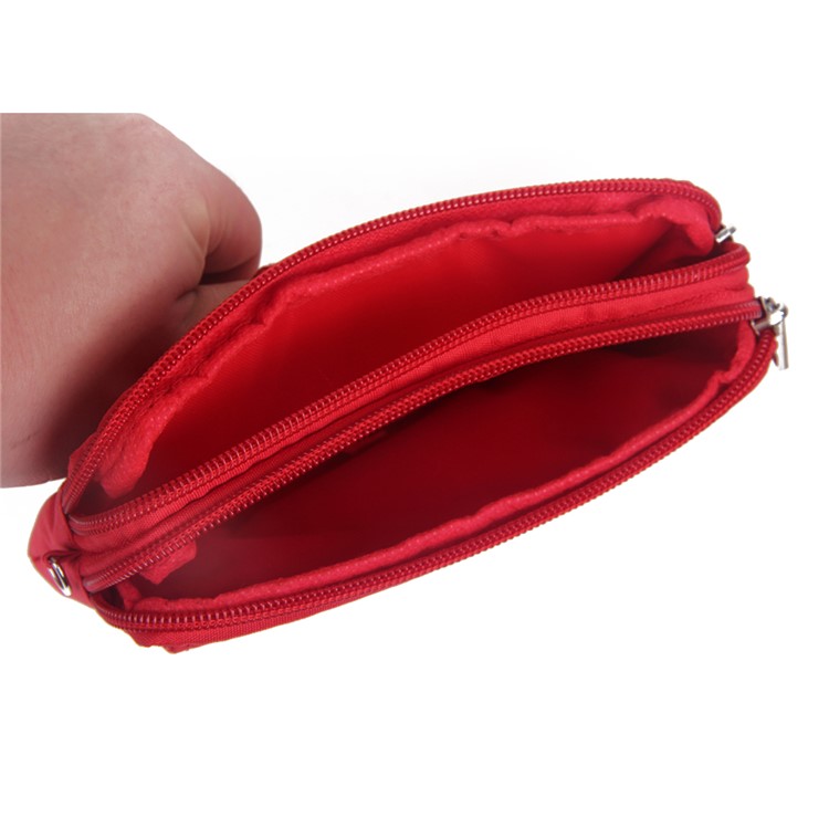 Universal Zipper Pouch Bag for iPhone 6s Plus/Samsung Galaxy S7 edge etc, Size: 15.5 x 9 x 1cm - Red-6