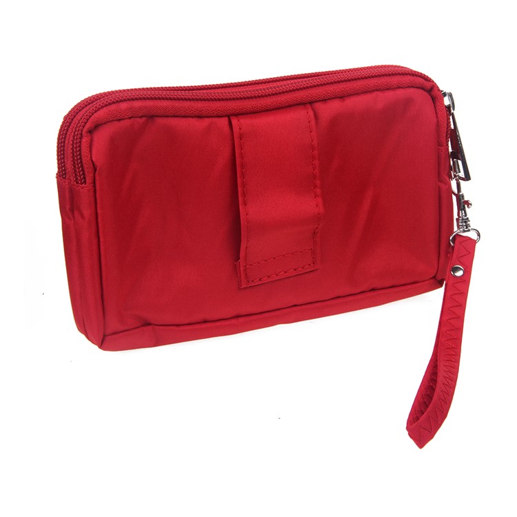 Universal Zipper Pouch Bag for iPhone 6s Plus/Samsung Galaxy S7 edge etc, Size: 15.5 x 9 x 1cm - Red-9