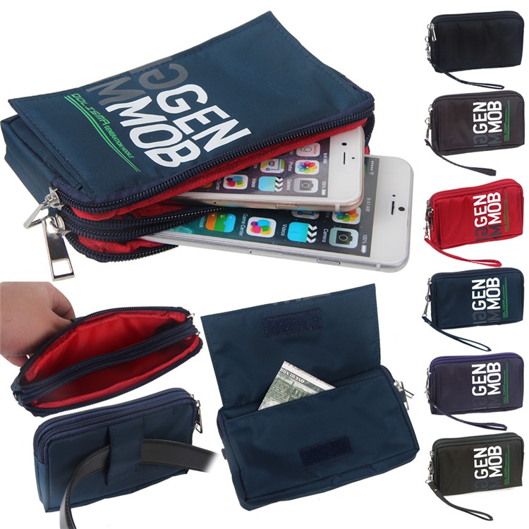 Universal Cloth Pouch Pocket with Belt Loop for iPhone 6s Plus/Samsung Galaxy S7 edge etc, Size: 15.5 x 9 x 1cm - Dark Blue-1