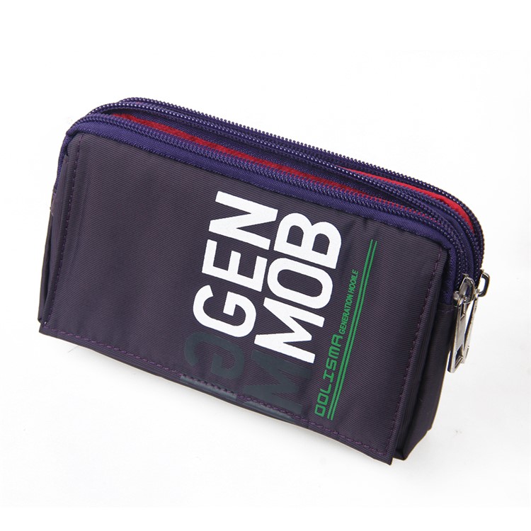 Universal Zipper Pouch Bag for iPhone 6s Plus/Samsung Galaxy S7 edge etc, Size: 15.5 x 9 x 1cm - Purple-2