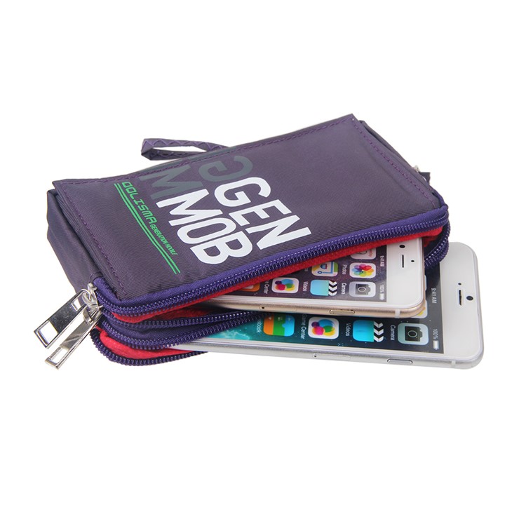 Universal Zipper Pouch Bag for iPhone 6s Plus/Samsung Galaxy S7 edge etc, Size: 15.5 x 9 x 1cm - Purple-4