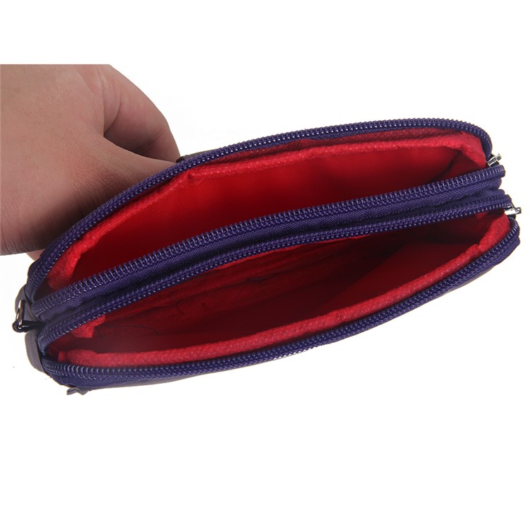 Universal Zipper Pouch Bag for iPhone 6s Plus/Samsung Galaxy S7 edge etc, Size: 15.5 x 9 x 1cm - Purple-6