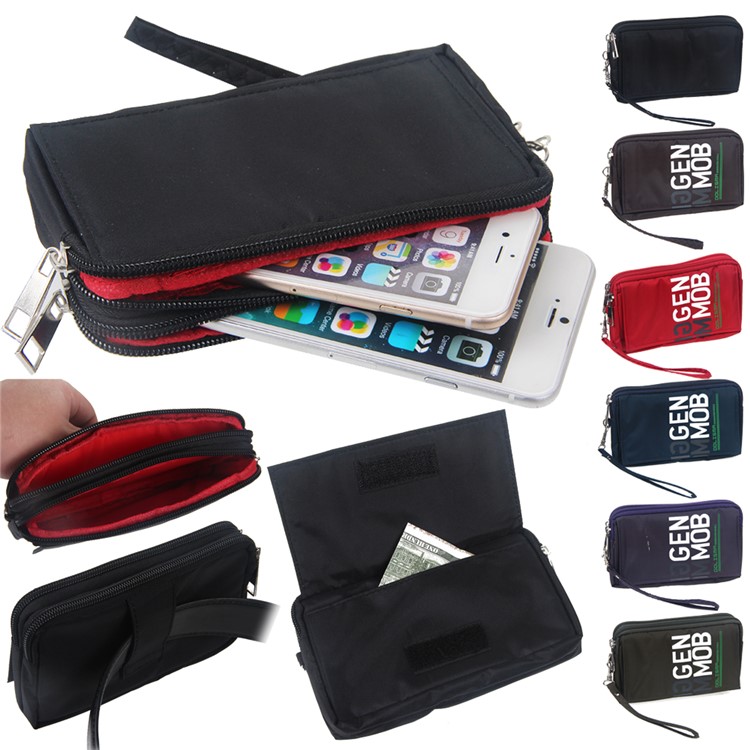 Universal Pouch Case with Handy Strap for iPhone 6s Plus/Samsung Galaxy S7 edge etc, Size: 15.5 x 9 x 1cm - Brown-10