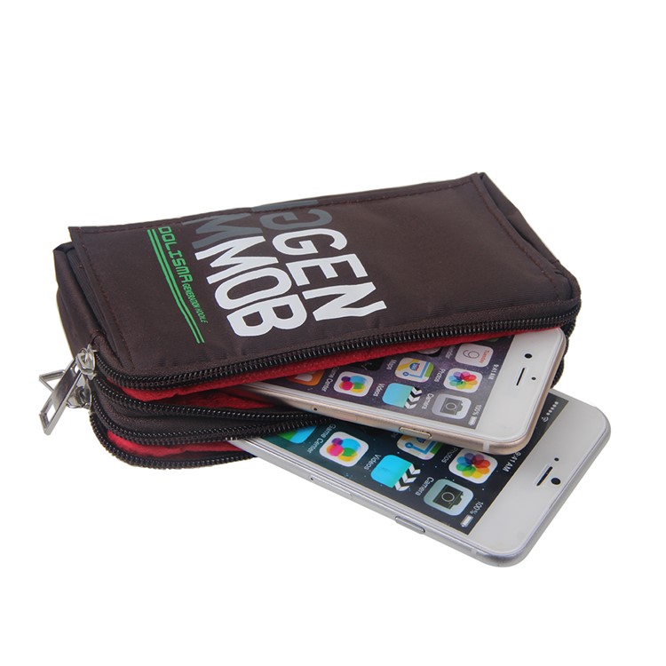Universal Pouch Case with Handy Strap for iPhone 6s Plus/Samsung Galaxy S7 edge etc, Size: 15.5 x 9 x 1cm - Brown-4