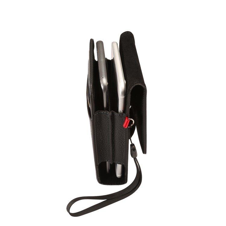 Kartensteckplätze Lychee Vertikale Flip Ledertasche Gürtelclipholster Für Iphone X 8 7 / Samsung S9 S8, Größe: 15x7.5x3.5cm - Schwarz-4